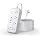 Flat Extension Cord 15 FT, NTONPOWER Long Power Strip with 10 Widely Outlets 4 USB Ports (2 USB C), 3 Side, 2700J, Wall Mount Multiple Outlets for Home Office, White, SurgePro