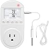 Temperature Controlled Outlet, Briidea Thermostat Outlet Compatible with Window Air Conditioner, Space Heaters, Fans, Auto On/Off, Ideal for Household, Greenhouse, Reptile, Incubator, 110V 15A