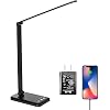 LED Desk Lamp,Eye-Caring Table Lamps,Stepless Dimmable Office Lamp with USB Charging Port,Touch/Memory/Timer Function,25 Brightness Lighting,Foldable Lamp for Reading,Studying,Working