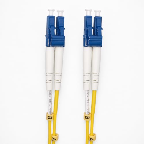 Elfcam® Fiber Optic Jumper Cable LC/UPC to LC/UPC OS2 Duplex Single Mode 9/125um (0.5m)