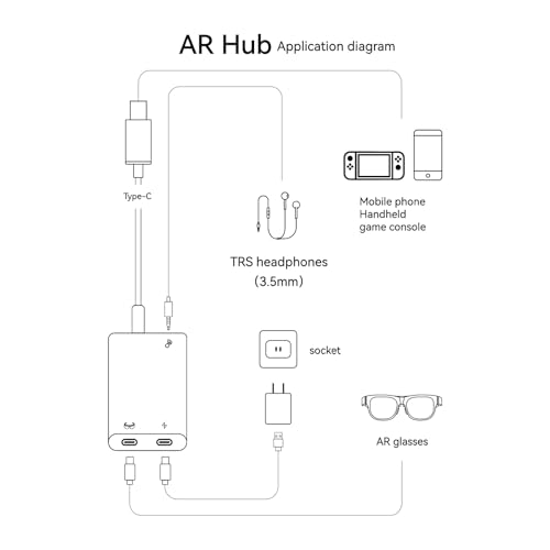 USB-C Charging Adapter Suitable for AR Smart Glasses