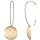 SOFYBJA Dainty 18K Gold Plated Disc Ball Triangle Sunburst Drop Earrings Long Dangle Lightweight Handmade Earrings Jewelry