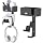 KDD 4-in-1 Wall Mount Controller Holder - Dual Game Controller and Headphone Hanger with Anti-Slip Pads for Xbox ONE/X Series/PS5/PS4 - Detachable Desk Storage for Media Remote, Phone and Speaker