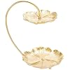 SOFFEE DESIGN Double-layer Gold Lotus Leaf Jewelry Tray for Necklace Ring Bracelet Earring Storage Decoration, Jewelry Organize Tower Displays Dish
