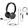 Amazon Basics On Ear Wired Computer Headset with Adjustable Microphone, 3.5mm Port or in-Line Control with USB-A Port, Foldable, Clear Sound, Small/Medium Size, Black