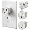 SUPERDANNY 4 Pack ETL Listed 3 Prong to 2 Prong Adapter, White