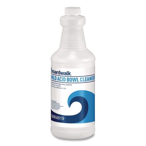 Boardwalk Commercial Toilet Bowl Cleaner, 12-Pack, 32 oz Bottles, Viscous Clinging Power, Pleasant Scent, For Tile & Chrome, Made in the USA