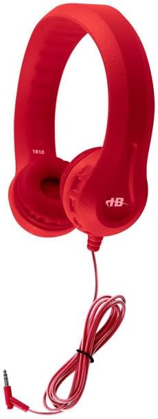 HamiltonBuhl Flex‑Phones Kids Foam Headphones 20‑Pack – Durable EVA Foam, Volume‑Limited 85 dB, Chew‑Resistant Dura‑Cord, Safe BPA‑Free Design for Classroom Use – Red