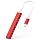 Mac USB C Adapter - Type C USB Adapter Hub with 4 Ports: 1 USB 3.0 + 3 USB 2.0, Ultra-Slim Aluminum Design, 5Gbps Transfer, Adapter for Mac USB C, Type C USB Hub (Red)