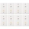Weewooday 8 Pieces Cat6 Ethernet Coax Wall Plate, F-Type Port, White