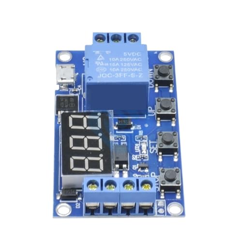 Type-C Micro USB 5V Digital LED Display Trigger Automation Delay Cycle Timer Control Switch Relay Module Board Controller(5V Micro USB)