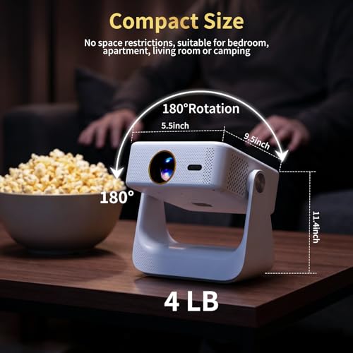 Home Theater Movie Projectors , Smart Projector with Wifi and Bluetooth