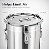 QWORK Stainless Steel Food Storage Container 3.17 Gallon (12L) – Large Airtight Canister with 3 Locking Clips for Flour, Rice – Heavy Duty Metal Kitchen Grain Storage Jar
