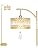 Gold Floor Lamp, Arc Floor Lamp for Bedroom, Standing Lamps for Living Room, Crystal Mid Century Modern Tall Lamp, Corner Stand Up Lamp, Height Adjustable Arched Brass Reading Lamps (Bulb Included)