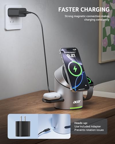 Acer Prime 3 in 1 Charging Station for Apple - Magne | Wireless Charge - Image 7