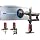 NB Extra Height Gaming Monitor Arm for 32 to 60 Inches Screen, Load up to 20 kg, VESA 75/100, RGB-Light, Heavy Duty, Multi Angle Adjustable, Premium Aluminum, Long Arm Extension Red