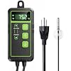 Digital Temperature Controller Thermostat, Heating & Cooling Outlet with LCD Touchscreen NTC Probe, 40–108°F, 110V for Reptile Tank, Seedling Heat Mat, Greenhouse, Fermentation
