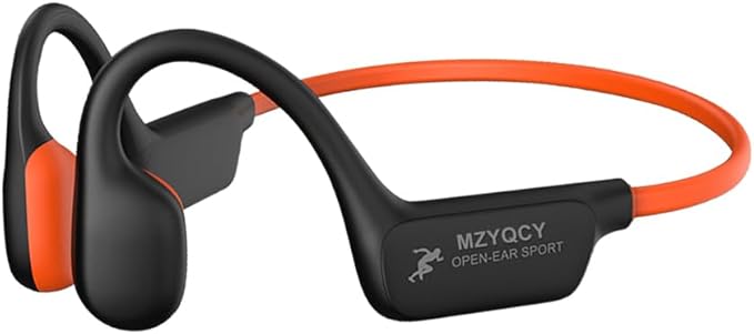 Bone Conduction Headphones,Open Ear Wireless Bluetooth 5.4 Headphones with Mic,IPX6 Waterproof Sport Bluetooth Headset,15H Playback, for Running,Cycling,Walking,Outdoor (Orange)