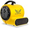 Air Mover Blower Fan, Industrial 1/3HP 1200CFM Monster Floor Blower Carpet Dryers - 3 Speeds Switch, 4 Adjustable Angles, 15FT Long Cord, Stackable - 2025 Upgraded