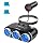 YANTU Cigarette Lighter Adapter & Splitter,150W 3-Sockets & LED Ambient Lighting, Dual USB Fast Charging Car Outlet 12V, Car Cigarette Lighter Socket Plug Extension for Vehicles