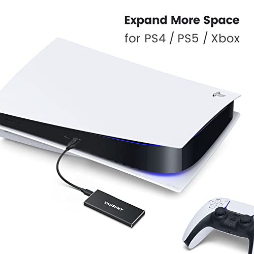 Vansuny 1TB Portable External SSD, USB 3.1 Gen2 500MB/s High-Speed Data Transfer, Metal USB C Mini Portable External Solid State Drive for PC, Laptop, Phones and More