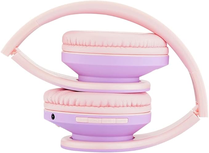 PowerLocus Kids Headphones Over-Ear, Bluetooth Wireless Headphones for Kids,with Microphone, Safe 85DB Volume Limited, Foldable with Carry Case, Audio Cable, Micro SD mode for Online Classes,PC,Phones