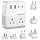 7-in-1 European Travel Plug Adapter, 2000W Universal Travel Adapter with 3 AC Sockets, 2 USB-A & 2 USB-C Ports, Travel Essentials International Power Adapter for UK/EU/Japan (Ivory PD 45W)