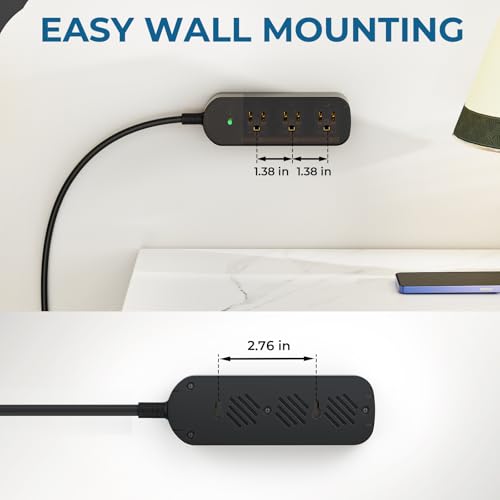 Outdoor Power Strip Weatherproof, 5FT Extension Cord with 3 Outlets