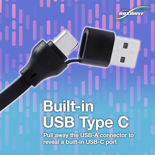 BoxWave Cable Compatible with Blackview Active 8 Pro - AllCharge PD miniSync (100W), Retractable High-Speed Charging Portable USB Cable - Jet Black