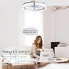 Smart Ceiling Fans with Lights Remote - 20'' WiFi Alexa Flush Mount Low Profile Modern Ceiling Fans for Bedroom - Stepless Color Temperature and 6 Speeds - White