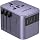 VINTAR Universal Travel Adapter 30W, 6-in-1 with 3 USB-C & 2 USB-A, Purple