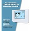 Non Programmable Thermostat for Home, Digital Energy-Saving Thermostat,Multi-Stage Systems, 2 Heat/2 Cool, Easy DIY Install, White Backlight
