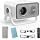 BKZ 2026 pgraded 360°Adjustable Dual Stand AI Auto Keystone Electric Focus Mini Portable Projector with Bluetooth 5.4, 1080P support Outdoor movie Projector compatible with HDMI/USB/Phone (White)