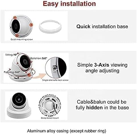 Real HD 6MP Full Color Night Vision ColorVu Turret Dome IP Camera with Visible White LED Lights, 2.8mm Wide Angle, Outdoor Built in Mic, Plug and Play