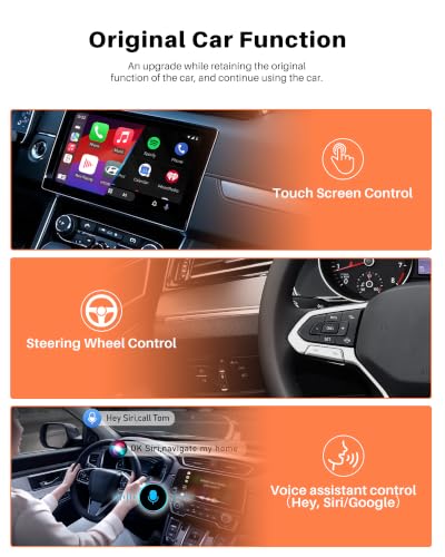 PASKOO Wireless CarPlay Adapter for Apple iPhone & Android Phones, Multi-User Seamless Connection for Convert Wired to Wireless Car Play Adapter, Zero Latency, Plug & Play for 2016+ Vehicles