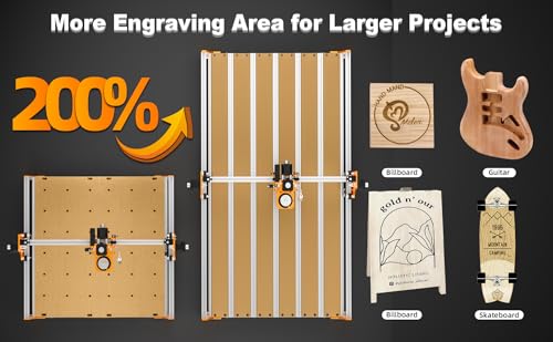 FoxAlien 4080 Y-axis Extension Kit for Masuter Pro, with Upgraded T-slot Hybrid Spoilboard CNC Router Machine Working Area Extend (15.75" x 31.5", X-Y)