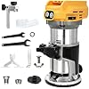 KEENTECH Brushless Cordless Compact Router, Fits DeWalt 20V Battery, 6-Speed Fixed-Base Wood Router for Woodworking (Bare Tool, No Battery)