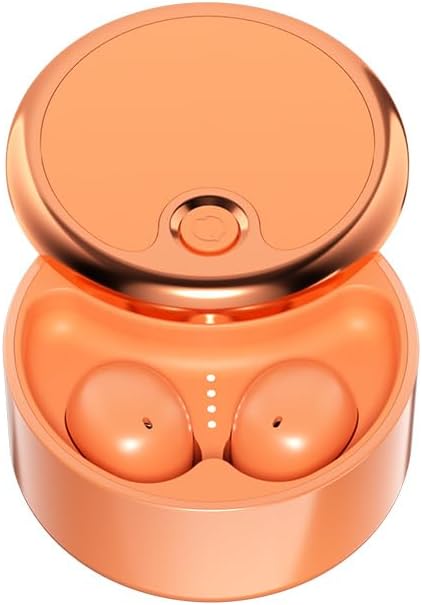 Wireless Sleep Earbuds for Side Sleepers, Noise-Reduction in-Ear Headphones with Deep Bass, Miniature Invisible Buds for Small Canals, Stay-in Design for Mobile Devices (Sunbeam Orange)