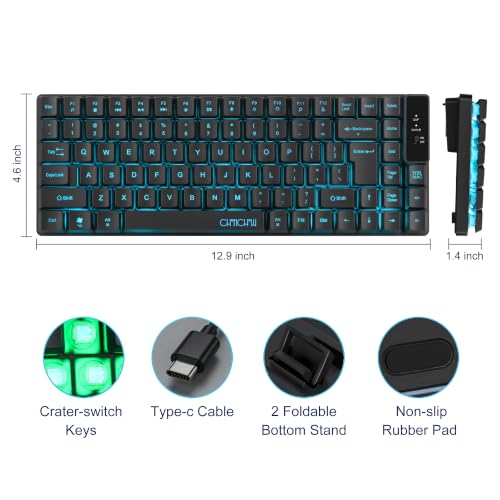 Wireless Keyboard, Rechargeable Mini Quiet Keyboard, Thin Tenkeyless - Image 7
