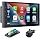 Haudio 7" Car Stereo Double Din Wireless Apple Carplay Radio Screen for Car Audio Receivers, Bluetooth 5.0 Car Play Android Auto Touchscreen, Channel RCA, Backup Camera, SWC, FM/AM|Car Audio Receivers