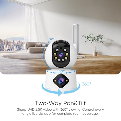 VSTARCAM Indoor Security Camera, 2K Dual Lens WiFi C | Home Security C - Image 3