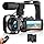 Camcorder Video Camera 4K 48MP HD Camera Recorder, 18X Digital Zoom 3" Touch Screen Vlogging Camera for YouTube with Microphone, Stabilizer, Lens Hood, Remote and 2 Batteries
