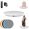JAYEGT Motorized Rotating Display Stand,350Lbs Load,360 Degree Electric Rotating Potography Turntable for Products Display,Live Show, Remote Control +5 Colors Backgrounds (White / 16.5inch /Wired)