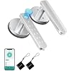 Fingerprint Door Lock, Fingerprint Door Knob Biometric Door Lock Smart Door Knob with App Control, Keyless Entry Door Lock with Handle for Home Office Apartment Bedroom Silver