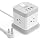 FDTEK Power Strip USB C, 4 Outlets 3 USB Ports 5 FT Extension Cord White