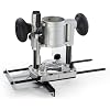 710W Trim Router with Extended Trim Base, 1/4 Inch Collet, 66mm Diameter, 5.5A 120V 60Hz, Model RT-003 (Plunge Base)