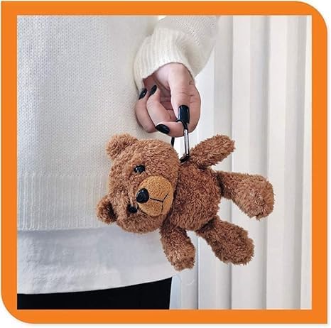 SGVAHY Furry Case for AirPods Pro 3 Funny Cute 3D Cartoon Plush Design Brown Bear Soft Warm Fluffy AirPod Pro 3rd Generation Cover with Keychain Kawaii Anti-Fall Protective Case Women Girls
