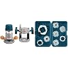 BOSCH 1617EVSPK Wood Router Combo Kit + BOSCH RA1128 Router Template Guide Set