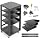 AxcessAbles 22U Open Frame Network & AV Rack with Caster Wheels, Three 2U Shelves, 10-32 & Cage Nut Compatible Rails, Cage Nuts, Screws, Cage Nut Tool & Wall Mount Kit | 19-Inch Equipment Rack