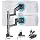 ARES WING Stacked Dual Vertical Monitor Arm with USB A/C for 17 to 49 Inch